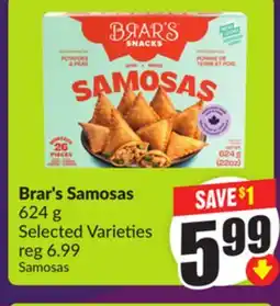 Chalo FreshCo Brar's Samosas 624 g Selected Varieties offer