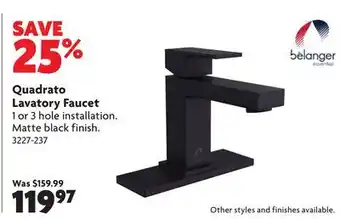 Home Hardware Quadrato Lavatory Faucet offer