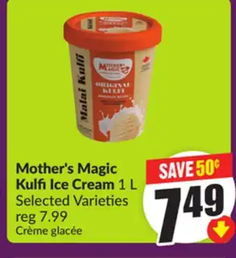 Chalo FreshCo Mother's Magic Kulfi Ice Cream 1 L Selected Varieties offer