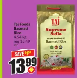 Chalo FreshCo Taj Foods Basmati Rice 4.54 kg offer