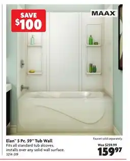 Home Hardware Elan 5 Pc. 59 Tub Wall offer