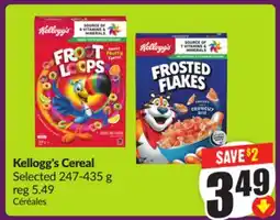 Chalo FreshCo Kellogg's Cereal Selected 247-435 g offer