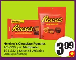 Chalo FreshCo Hershey's Chocolate Pouches 165-290 g or Multipacks 184-232 g Selected Varieties offer