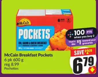 Chalo FreshCo McCain Breakfast Pockets 6 pk 600 g offer