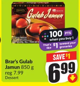 Chalo FreshCo Brar's Gulab Jamun 850 g offer