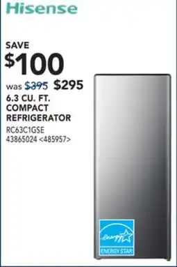 RONA HISENSE 6.3 CU. FT. COMPACT REFRIGERATOR offer