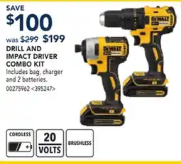 RONA DEWALT DRILL AND IMPACT DRIVER COMBO KIT offer