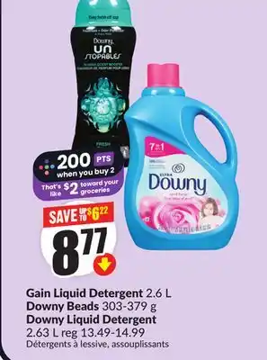 Chalo FreshCo Gain Liquid Detergent 2.6 L Downy Beads 303-379 g Downy Liquid Detergent 2.63 L offer