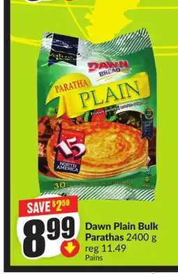 Chalo FreshCo Dawn Plain Bulk Parathas 2400 g offer