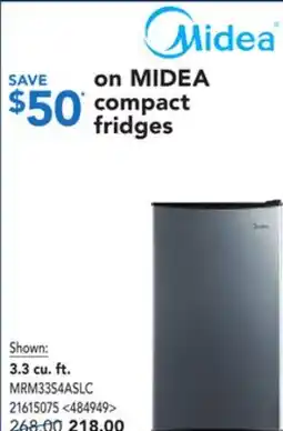 RONA MIDEA 3.3 cu. ft.compact fridges offer