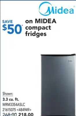 RONA MIDEA 3.3 cu. ft.compact fridges offer