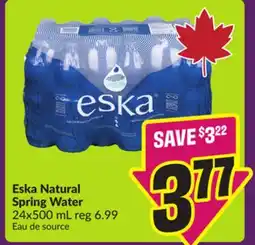 Chalo FreshCo Eska Natural Spring Water 24x500 mL offer