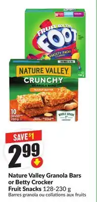 FreshCo Nature Valley Granola Bars or Betty Crocker Fruit Snack 128-230 g offer