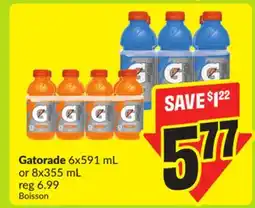 FreshCo Gatorade 6x591 mL or 8x355 mL offer