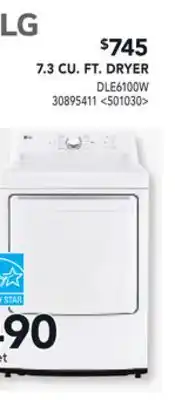 RONA LG 7.3 CU. FT. DRYER offer