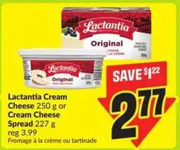 FreshCo Lactantia Cream Cheese 250 g or Cream Cheese Spread 227 g offer