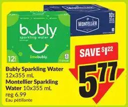 FreshCo Bubbly Sparkling Water 12 x 355 ml Montrealer Sparkling Water 10 x 355 ml offer