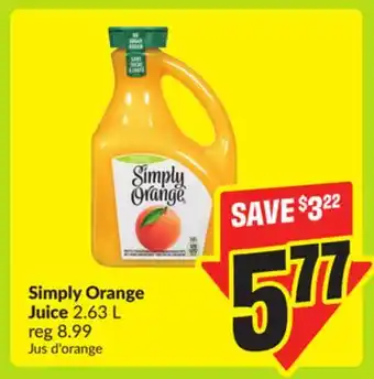 FreshCo Simply Orange Juice 2.63 L offer