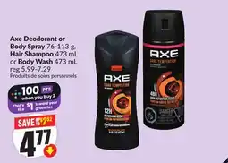 FreshCo Axe Deodorant or Body Spray 76-113 g Hair Shampoo 473 mL or Body Wash 473 mL offer