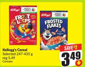 FreshCo Kellogg's Cereal Selected 247-435 g offer