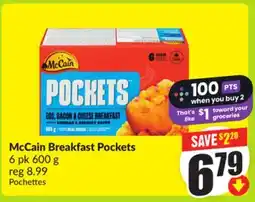 FreshCo McCain Breakfast Pockets 6 pk 600 g offer