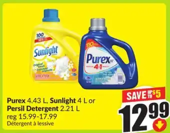 FreshCo Purex 4.43 L, Sunlight 4 L or Persil Detergent 2.21 L offer