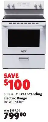 Home Hardware 5.1 Cu. Ft. Free Standing Electric Range offer