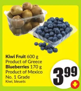 FreshCo Kiwi Fruit 600 g Product of Greece Blueberries 170 g Product of Mexico No. 1 Grade offer