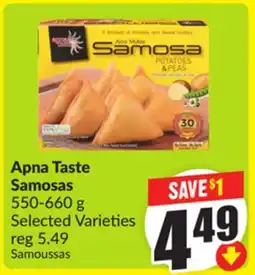 FreshCo Apna Taste Samosas 550-660 g Selected Varieties offer