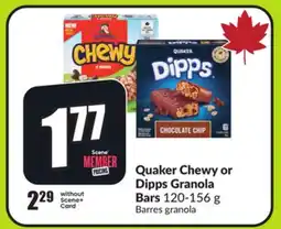 FreshCo Quaker Chewy or Dipps Granola Bars 120-156 g offer