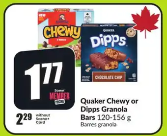 FreshCo Quaker Chewy or Dipps Granola Bars 120-156 g offer