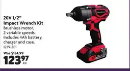 Home Hardware BENCHMARK 20V 1/2 Impact Wrench Kit offer