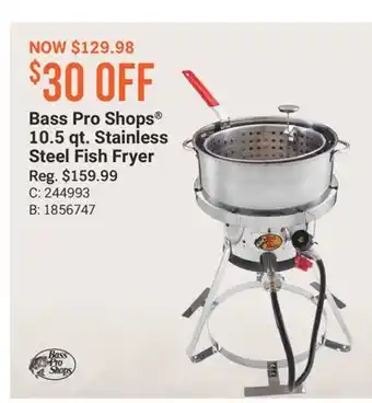 Cabela's Bass Pro Shops 10.5 qt. Stainless Steel Fish Fryer offer