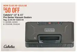 Cabela's Cabela's 12 & 15 Pro Series Vacuum Sealers offer