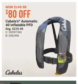 Cabela's Cabela's Automatic 40 Inflatable PFD offer