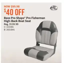 Cabela's Bass Pro Shops Pro Fisherman High-Back Boat Seat offer