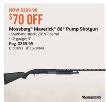 Cabela's Mossberg Maverick 88 Pump Shotgun offer