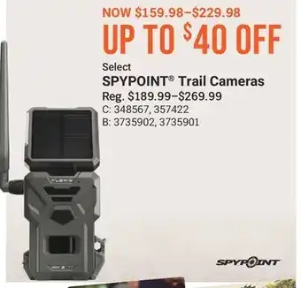 Cabela's Select SPYPOINT Trail Cameras offer