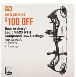 Cabela's Bear Archery Legit MAXX RTH Compound Bow Package offer