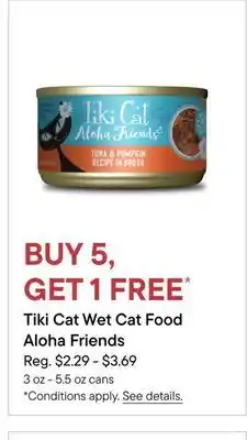 Petvalu Tiki Cat Wet Cat Food Aloha Friends offer