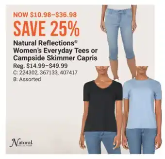 Cabela's Natural Reflections Women's Everyday Tees or Campside Skimmer Capris offer