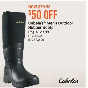 Cabela's Cabela's Men's Outdoor Rubber Boots offer