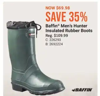 Cabela's Baffin Men's Hunter Insulated Rubber Boots offer