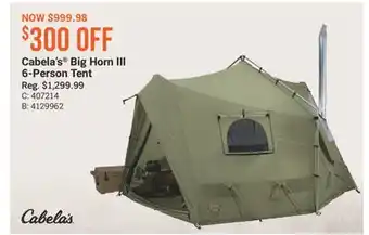 Cabela's Cabela's Big Horn III 6-Person Tent offer