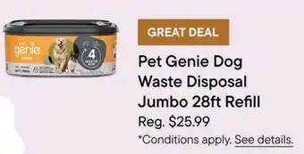 Petvalu Pet Genie Dog Waste Disposal Jumbo 28ft Refill offer