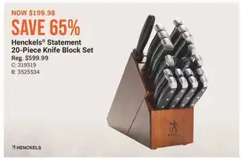 Cabela's Henckels Statement 20-Piece Knife Block Set offer