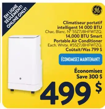 Walmart 14,000 BTU Smart Portable Air Conditioner offer