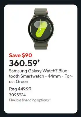 Staples Samsung Galaxy Watch7 Bluetooth Smartwatch - 44mm - Forest Green offer