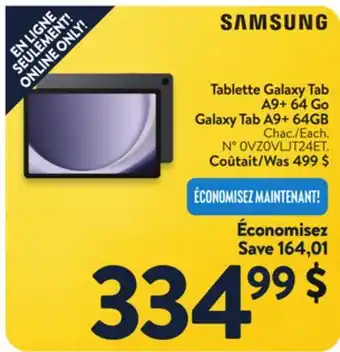 Walmart Galaxy Tab A9+ 64GB offer