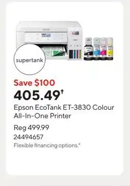 Staples Epson EcoTank ET-3830 Colour All-In-One Printer offer